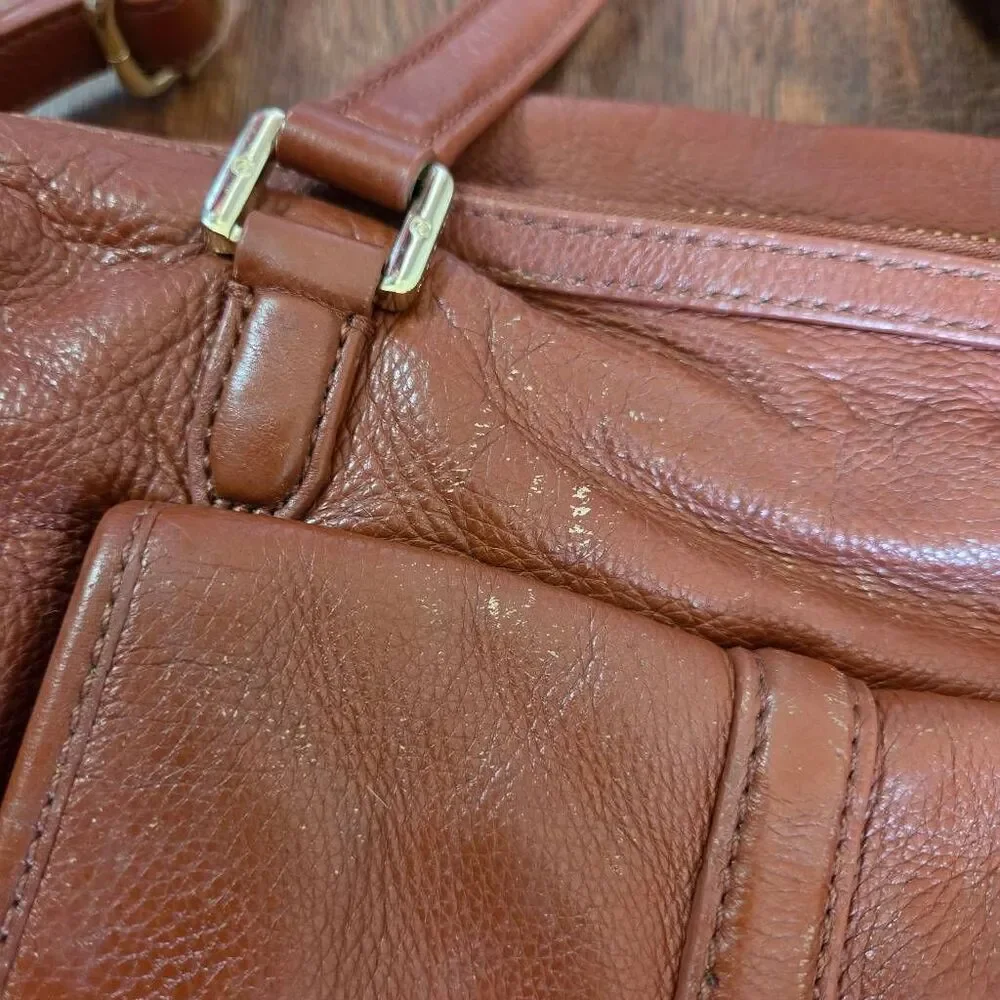 Tory Burch Boston Pebbled Leather Satchel