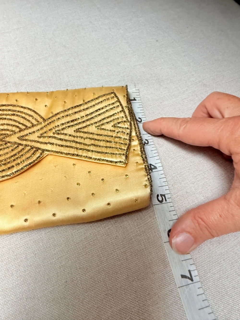 Vintage Art Deco Style Gold La Regale Beaded Clutch Evening Bag