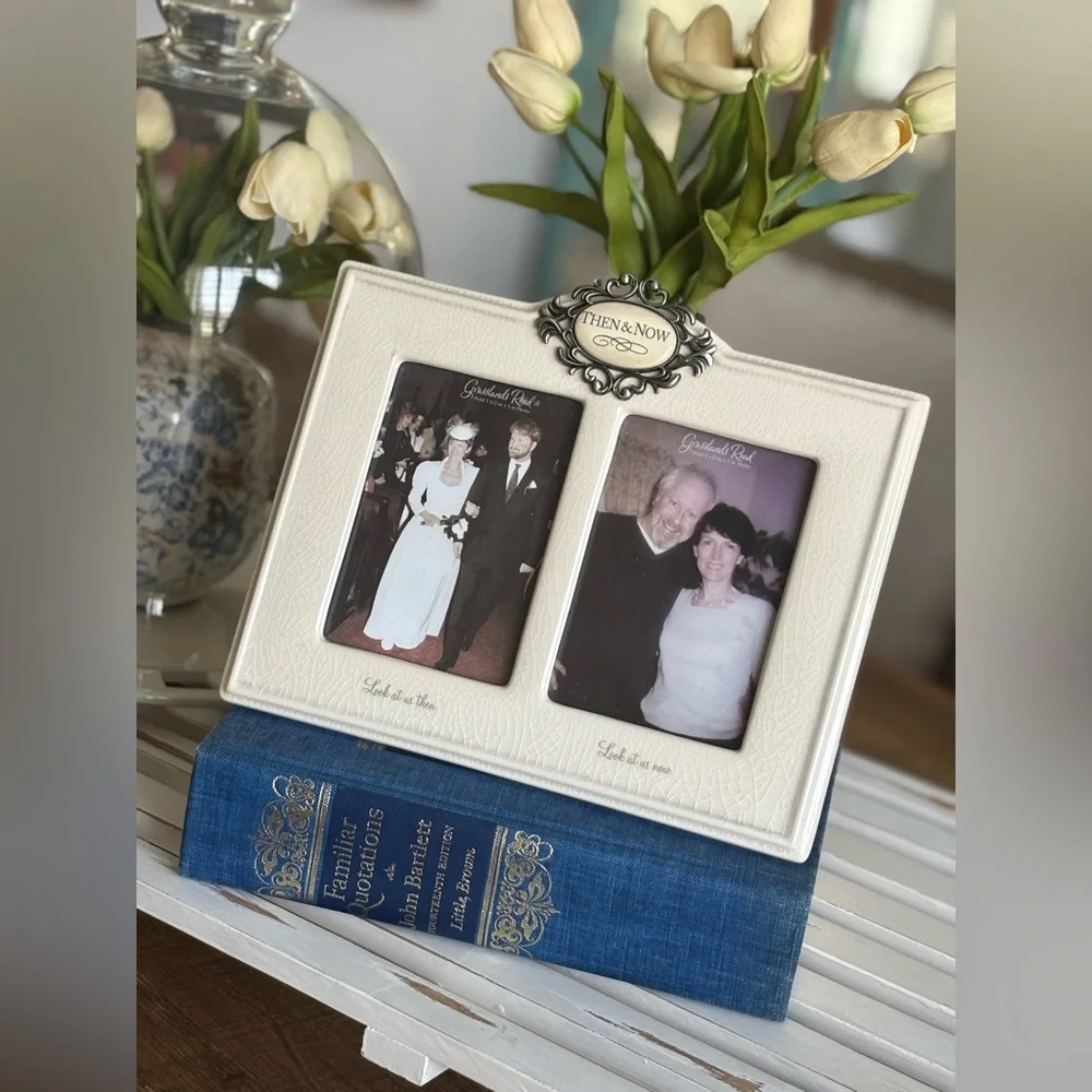 Grasslands Roads Then and Now Picture Frame. Porcelain | Crackled |  3.5