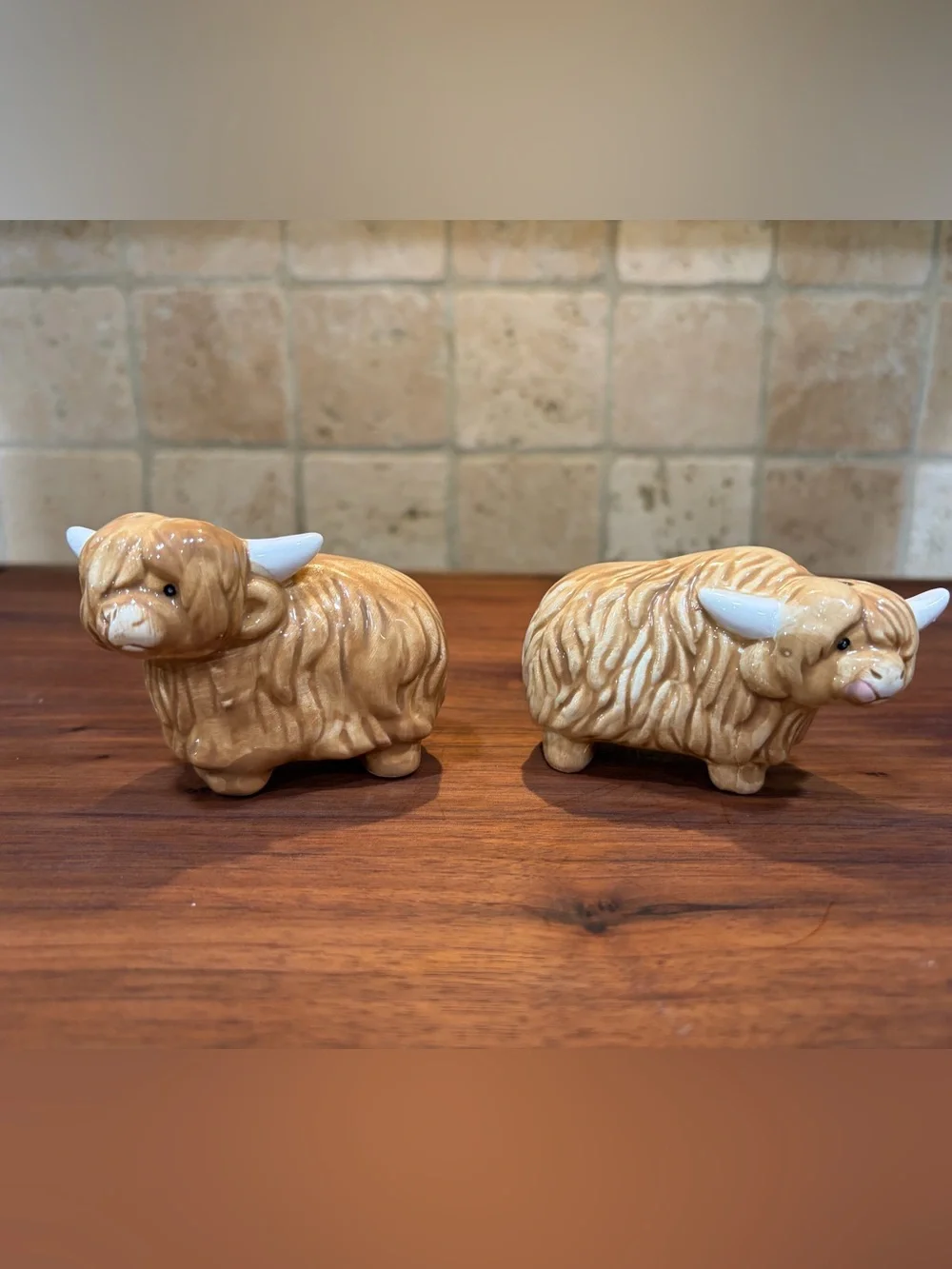 Ceramic Highland Cow Salt & Pepper Shakers - Cracker Barrel