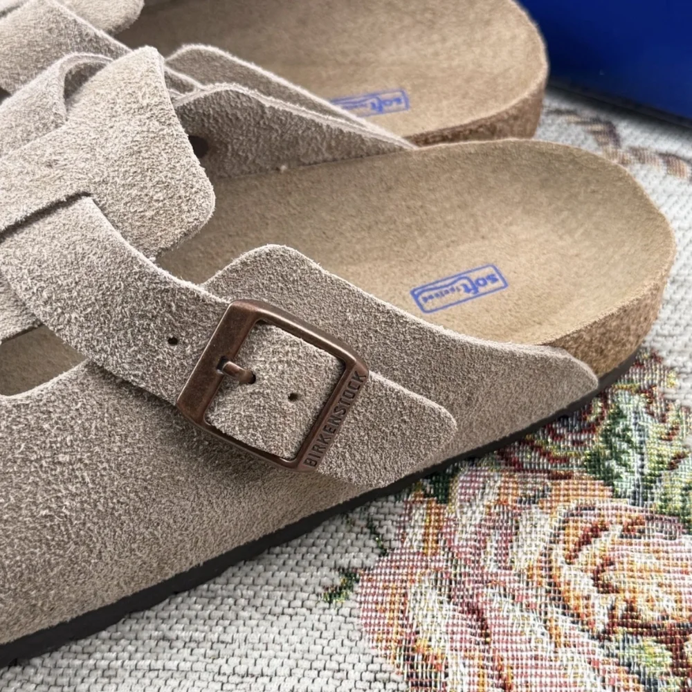 Soft Footbed New With Damaged Box Men's Size 9 Taupe Birkenstock Boston Clog