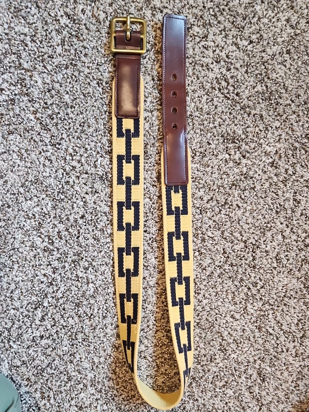 Coach Mixed Media Navy/Yellow Belt