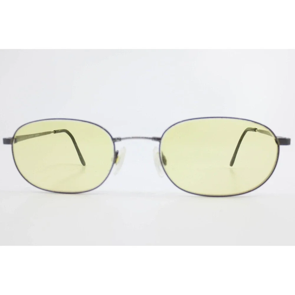 Marchon Autoflex 55 Eyeglasses Gunmetal Oval Metal Frames Flexon 53-20-140