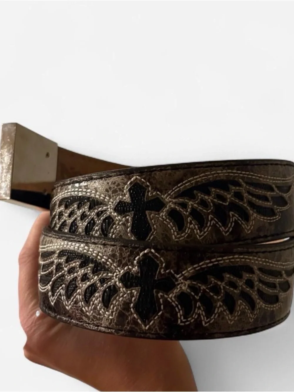 Nocona Belt Co metallic gray
