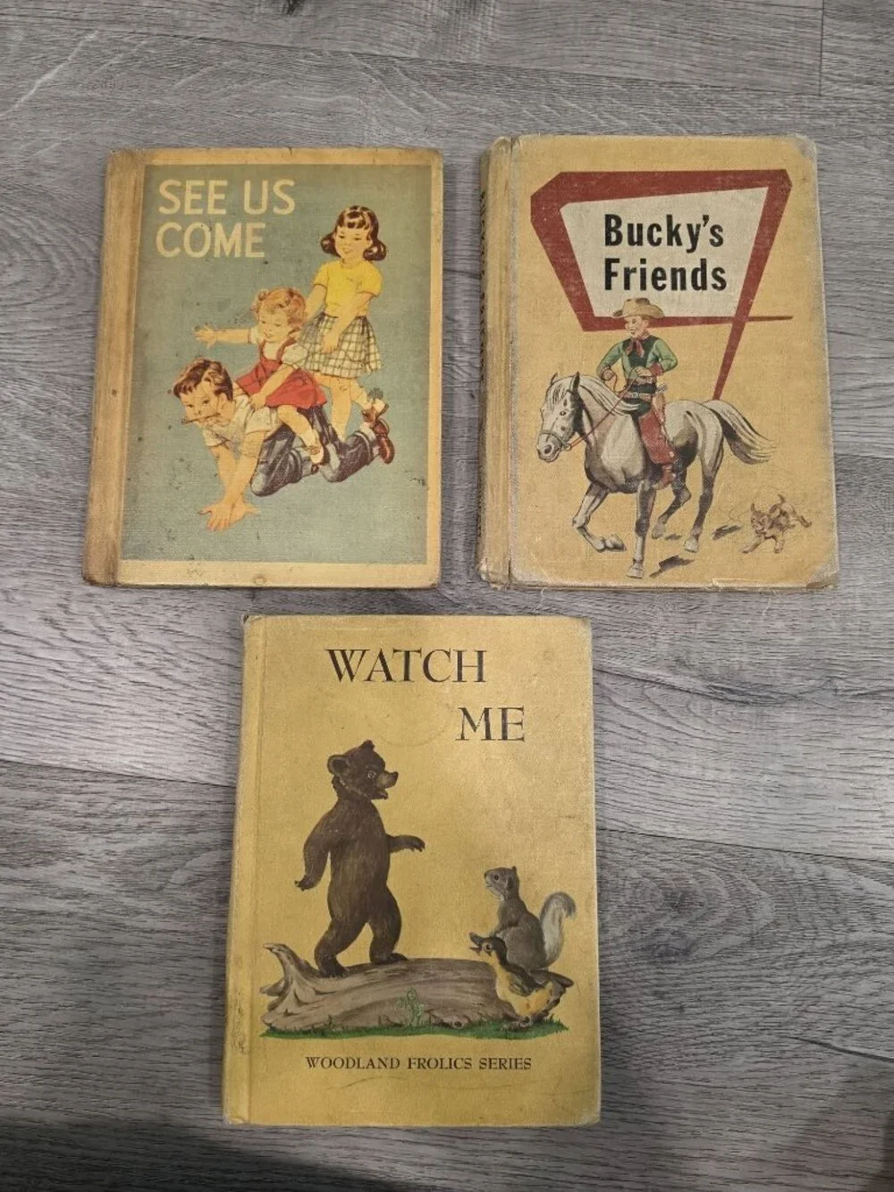 Vintage Childrens Books Lot: See Us Come Watch Me Buckys Friends