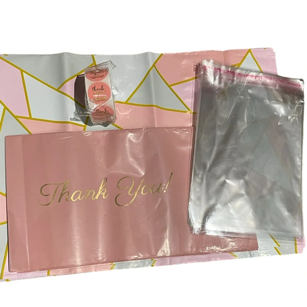 Reseller Shipping Bundle 550 PC Polymailers Stickers Bags Pink Small Business