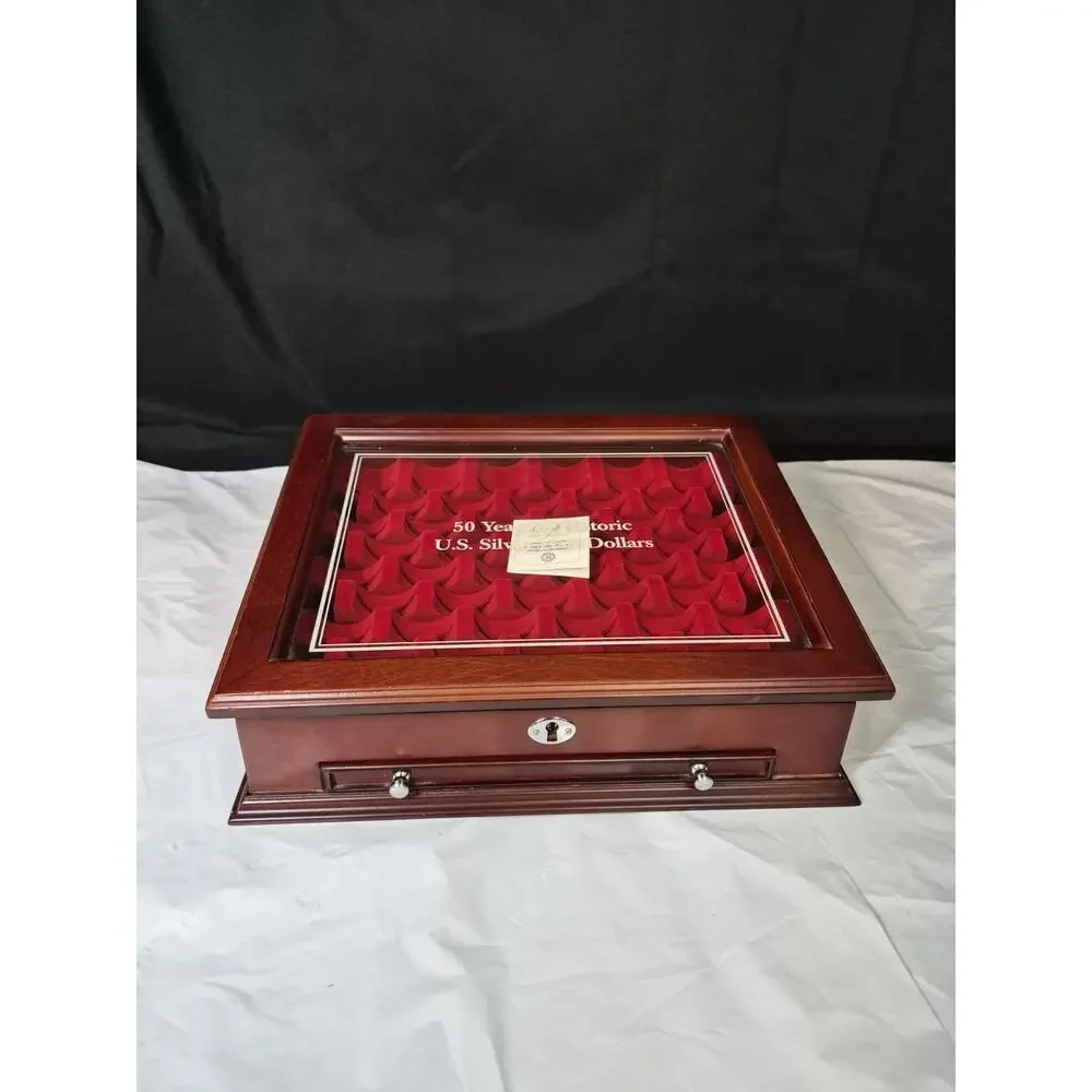 PCS Stamps & Coins U.S. Proof Commemorative Silver Dollar WOOD Display Case 15