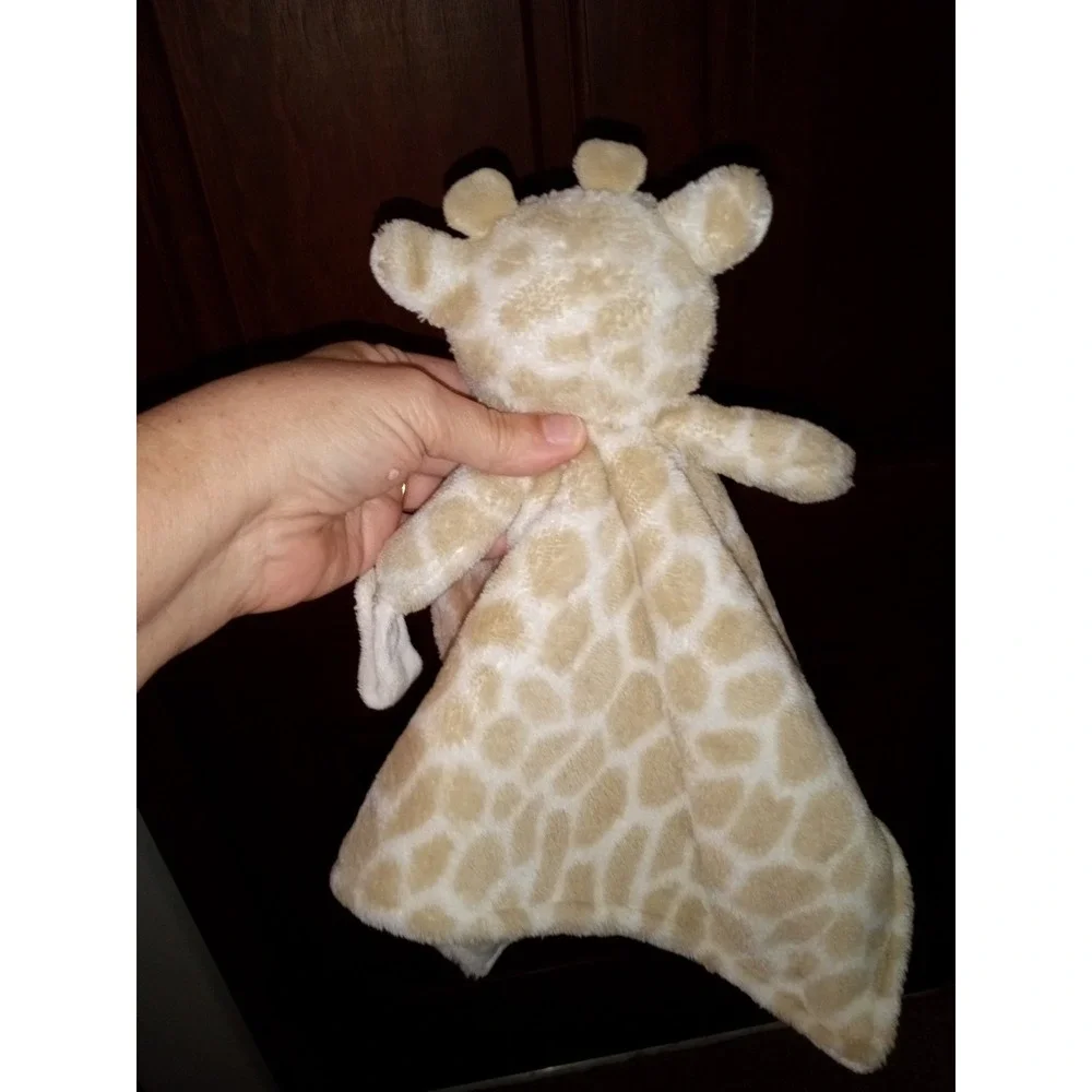 Plush Giraffe‎ Lovey Security Blanket Tan White Animal Print Baby Snuggler