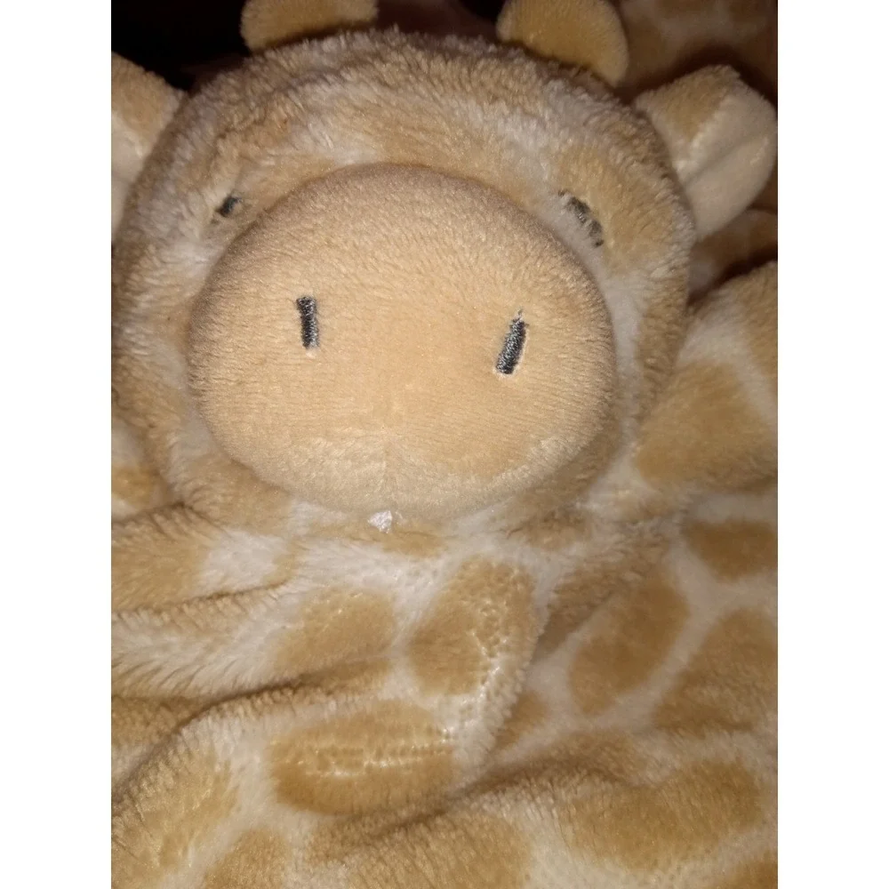 Plush Giraffe‎ Lovey Security Blanket Tan White Animal Print Baby Snuggler