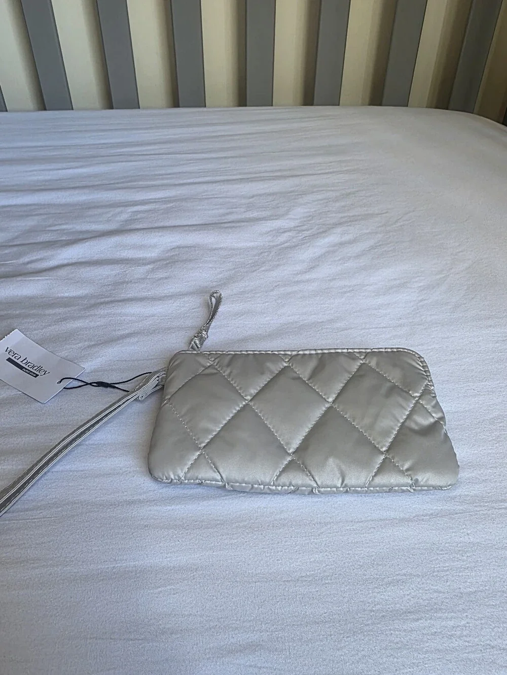 Vera Bradley Essential Zip Quilted Wristlet Clutch in Oyster Mushroom NWT