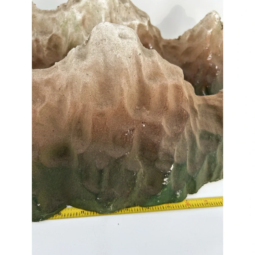 Vintage Molded Styrofoam Mountain Range Backdrop Set Of 2