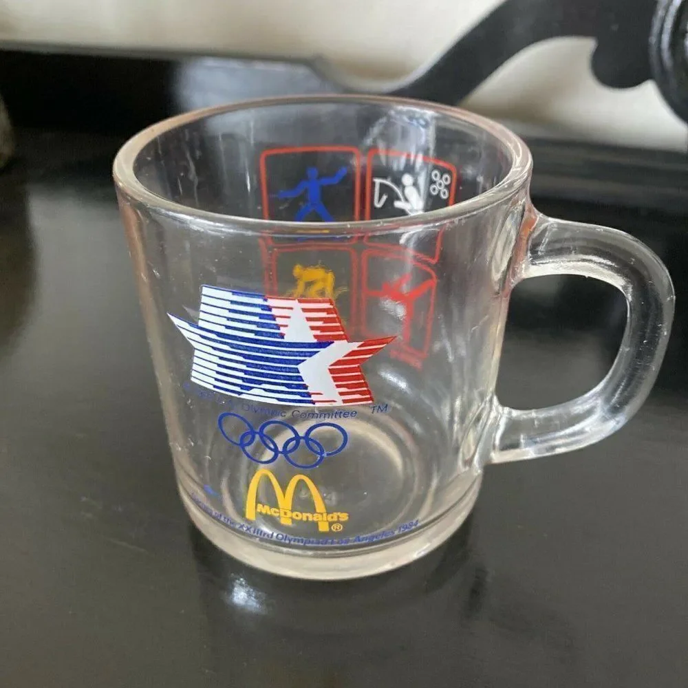 VTG McDonalds 1984 Los Angeles Olympics Glass Mug