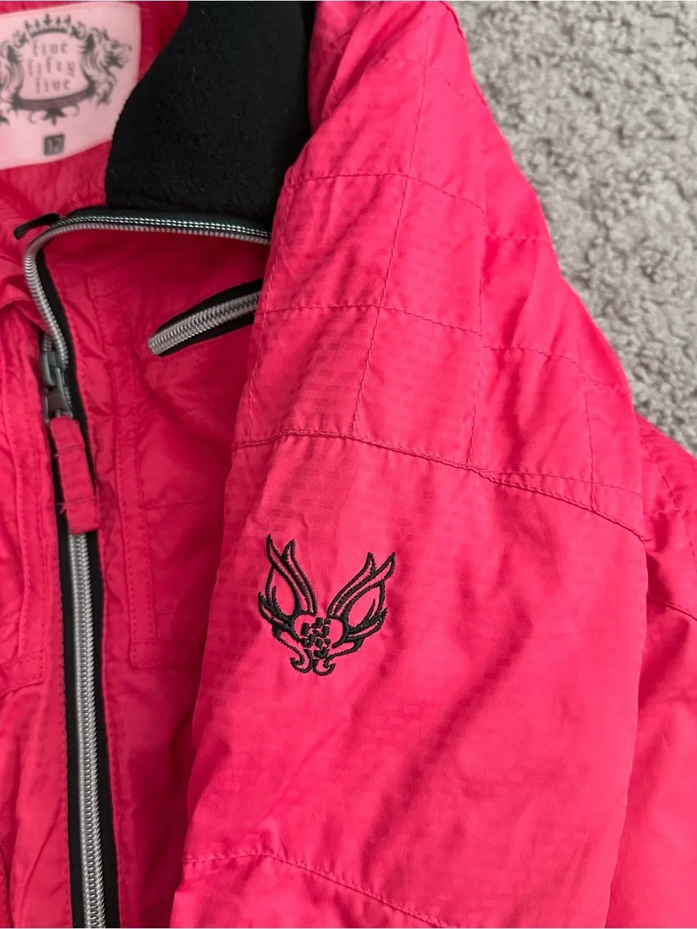 Five Fifty Five Pink Jacket Snow Puffer Girls 12