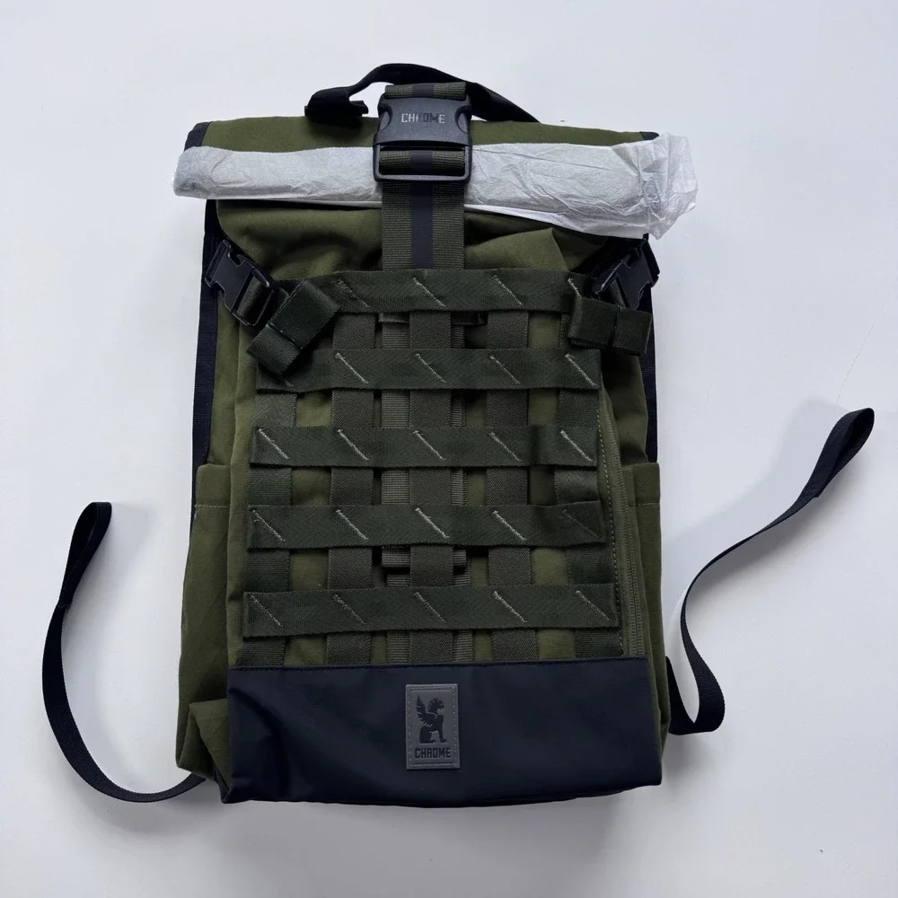 CHROME INDUSTRIES Barrage 18L Pack Backpack Bag Moss X Green Roll Top Closure