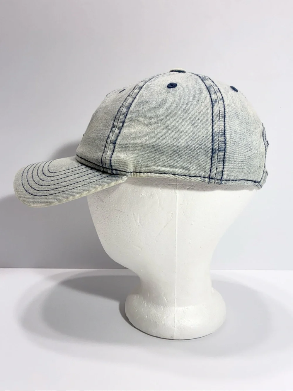 Adidas Originals Acid Wash Denim Trefoil Strapback Hat OSFW