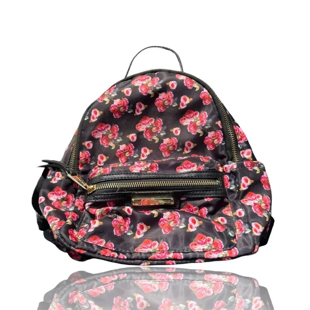 Juicy Couture Women's Mini Floral Backpack Black Adjustable Straps