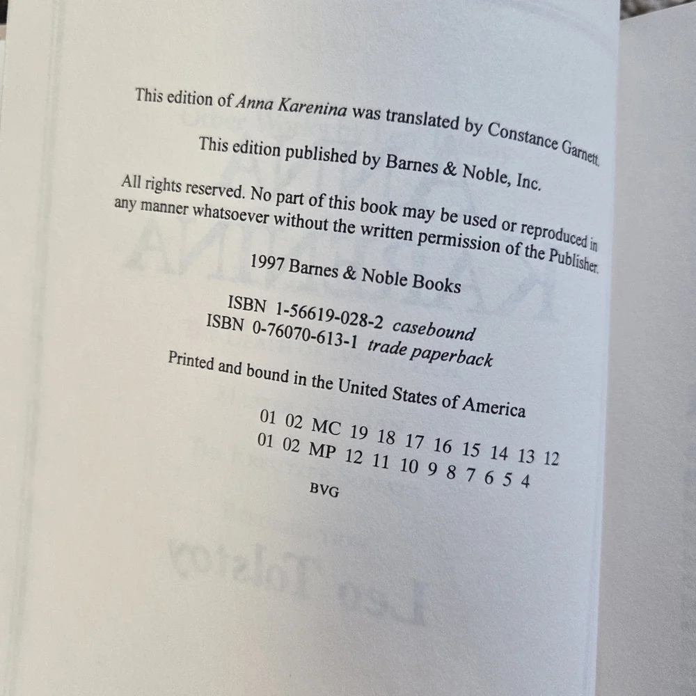 Barnes & Noble hardcover copy