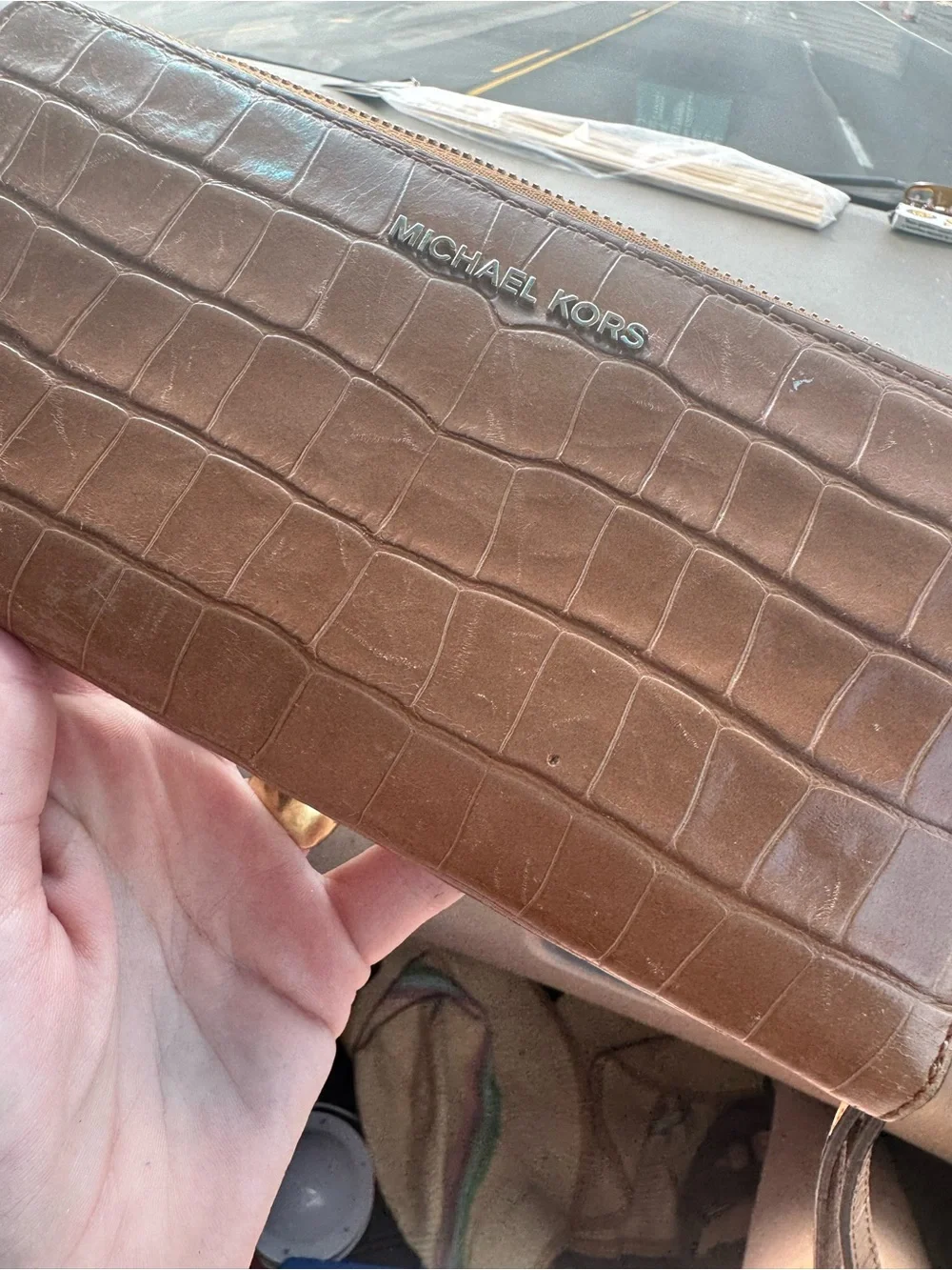 Michael Kors croc embossed