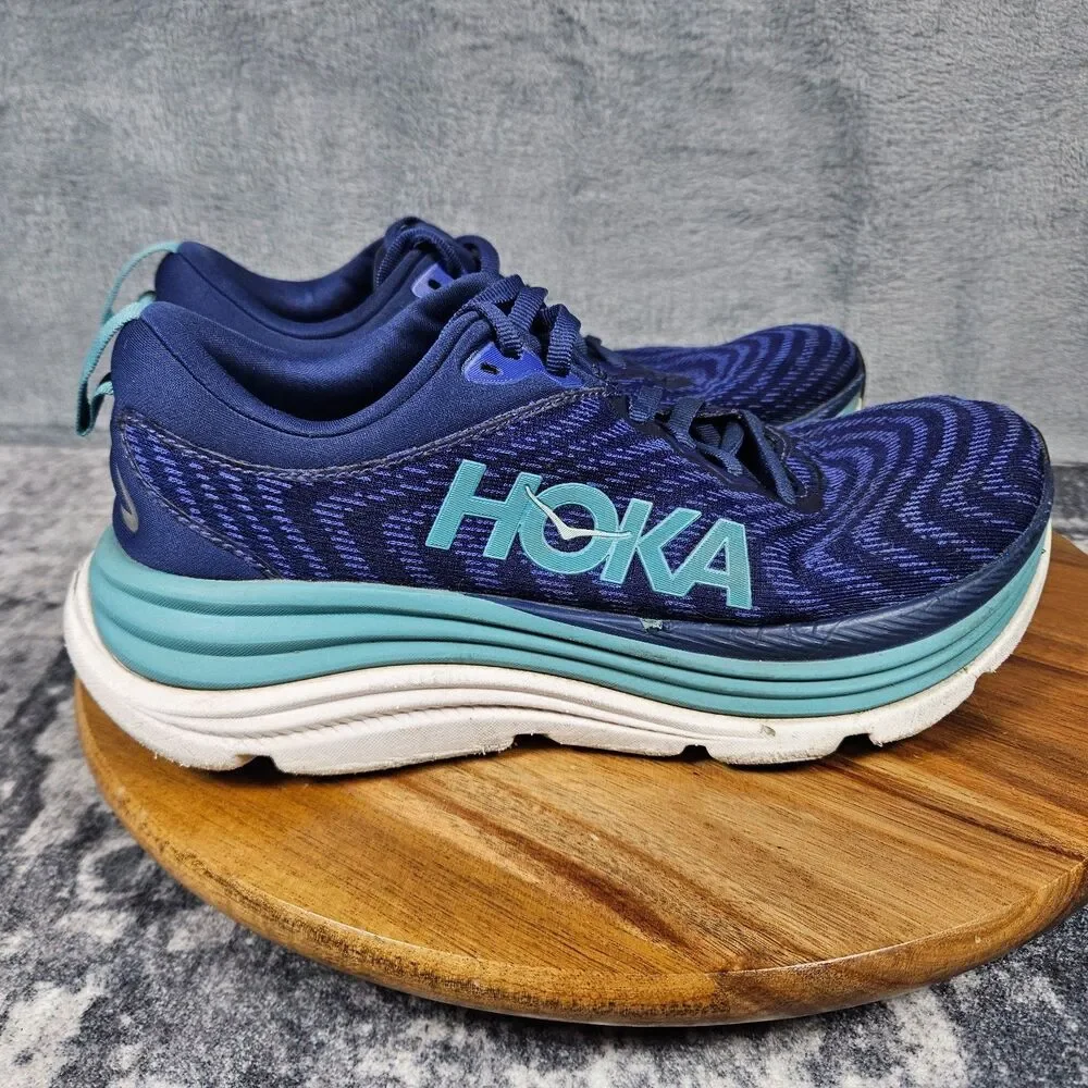 Hoka One One Gaviota 5 Running Shoes Womens Size 7.5 B Blue Sneakers Walking Gym