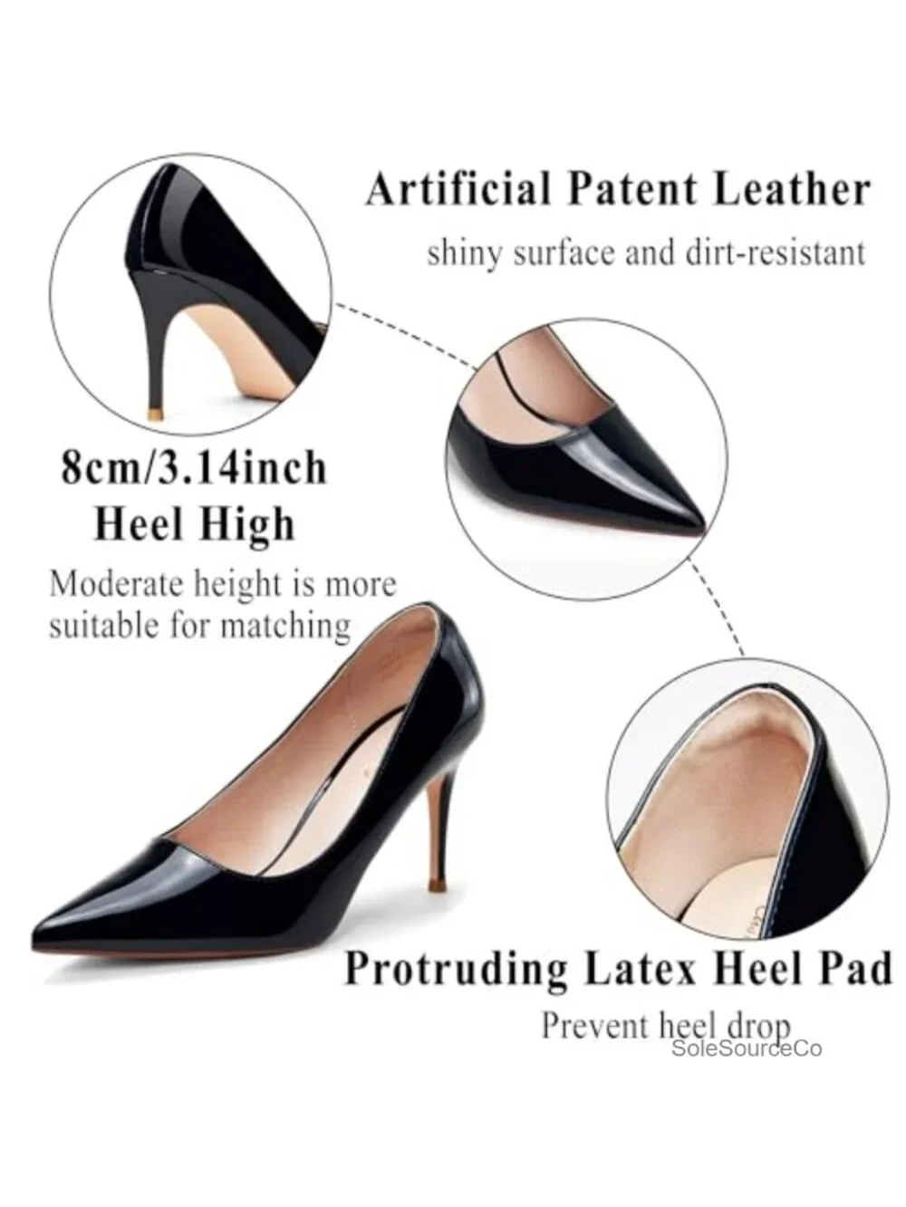 Classic Pointed Toe Stiletto Heels - Comfortable Pull On Wedding Pumps for Prom