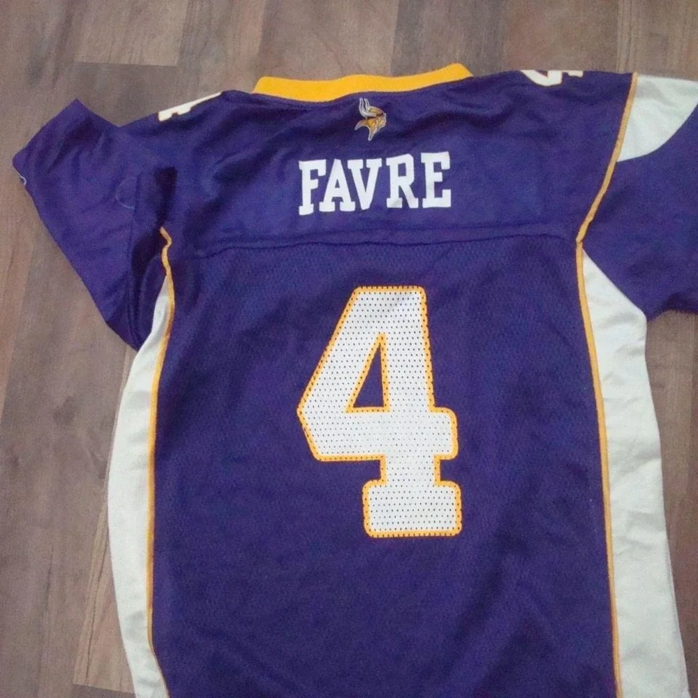 MINNESOTA VIKINGS FAVRE JERSEY LARGE 14/16‎ YOUTH W3