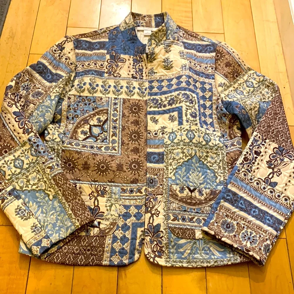 Vintage Dressbarn Patchwork Print Quilted‎ Jacket