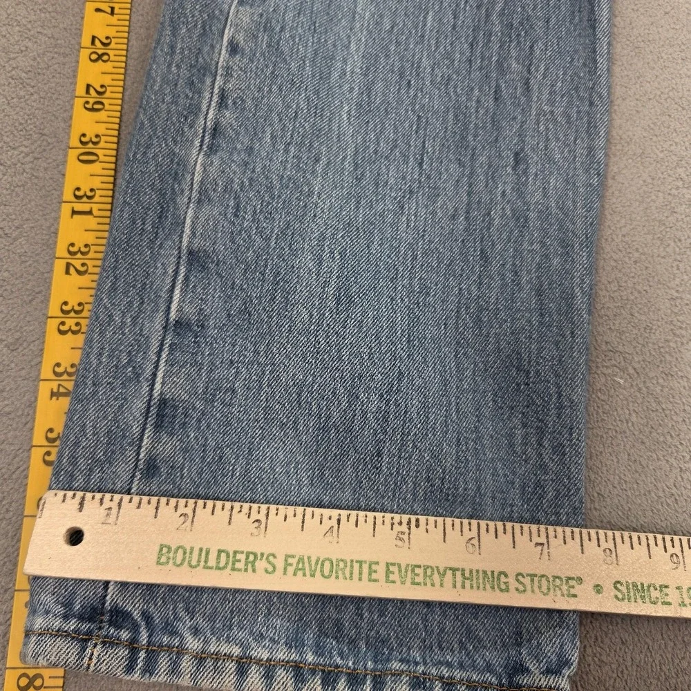Levis 501 Jeans Mens‎ Light Wash Blue Straight Button Fly Faded Denim Fits 30x27