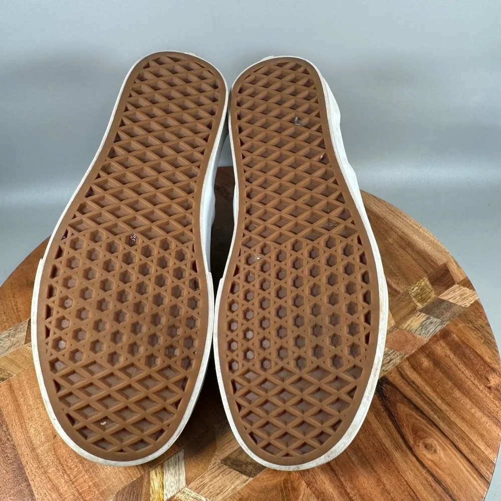 Vans Classic Slip-On Perforated Black Leather Shoes Womens 7.5 Mens 6 721356