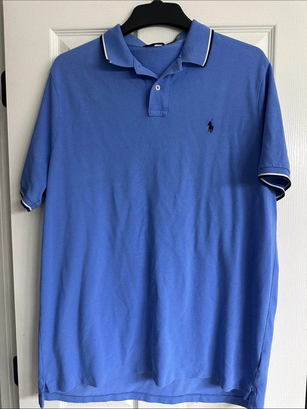 Polo by Ralph Lauren Light Blue Short-Sleeve Polo with Contrast Tipping