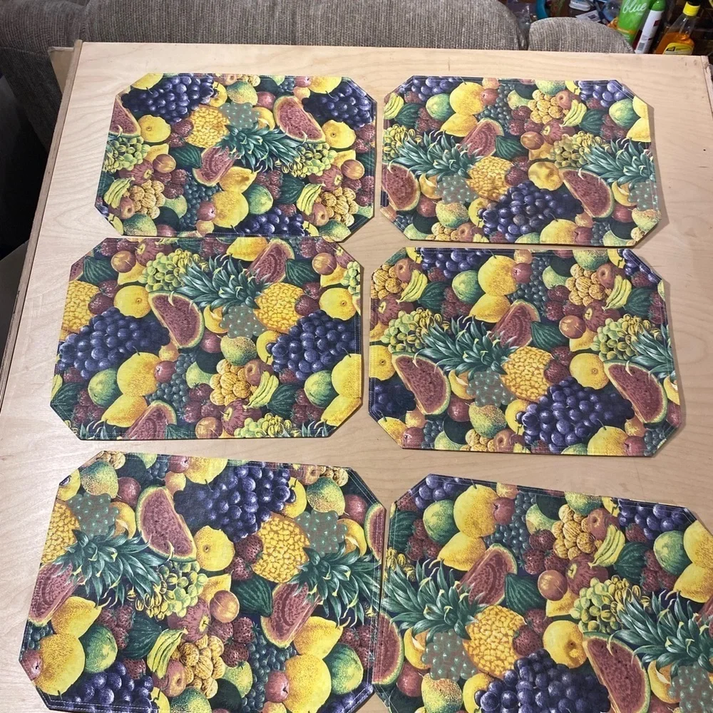 Bundle of 6 Fruit Pattern Placemats Set (NE)