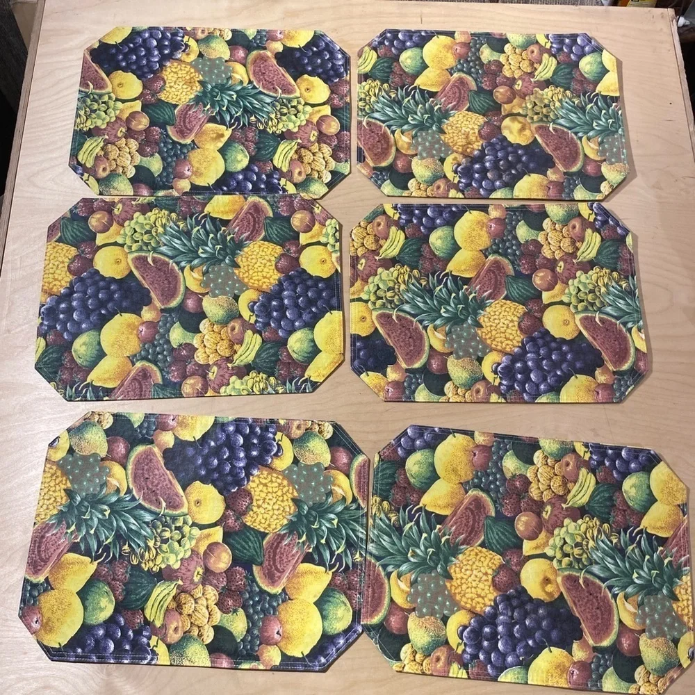 Bundle of 6 Fruit Pattern Placemats Set (NE)