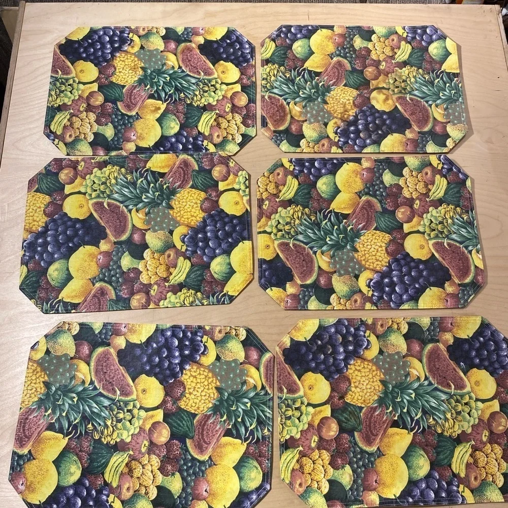 Bundle of 6 Fruit Pattern Placemats Set (NE)