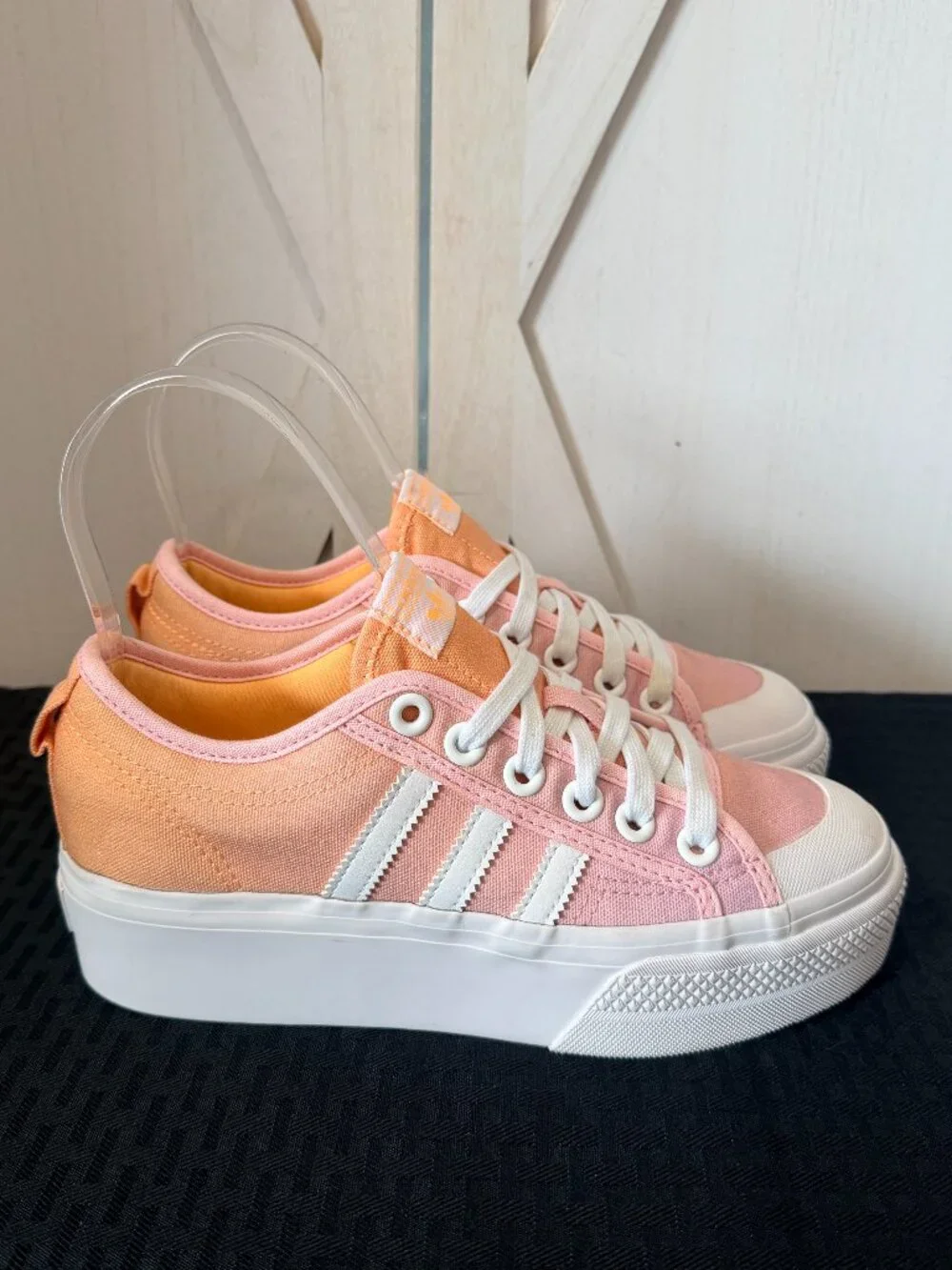 adidas Nizza Platform Acid Orange Pink Sneakers Women’s Size 6