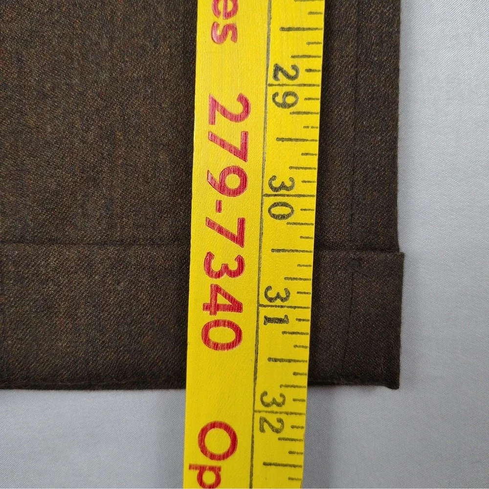 VTG Claiborne Dress Pants Mens 42x32 Brown 100% Worsted Wool Pleated Cuffed NWOT