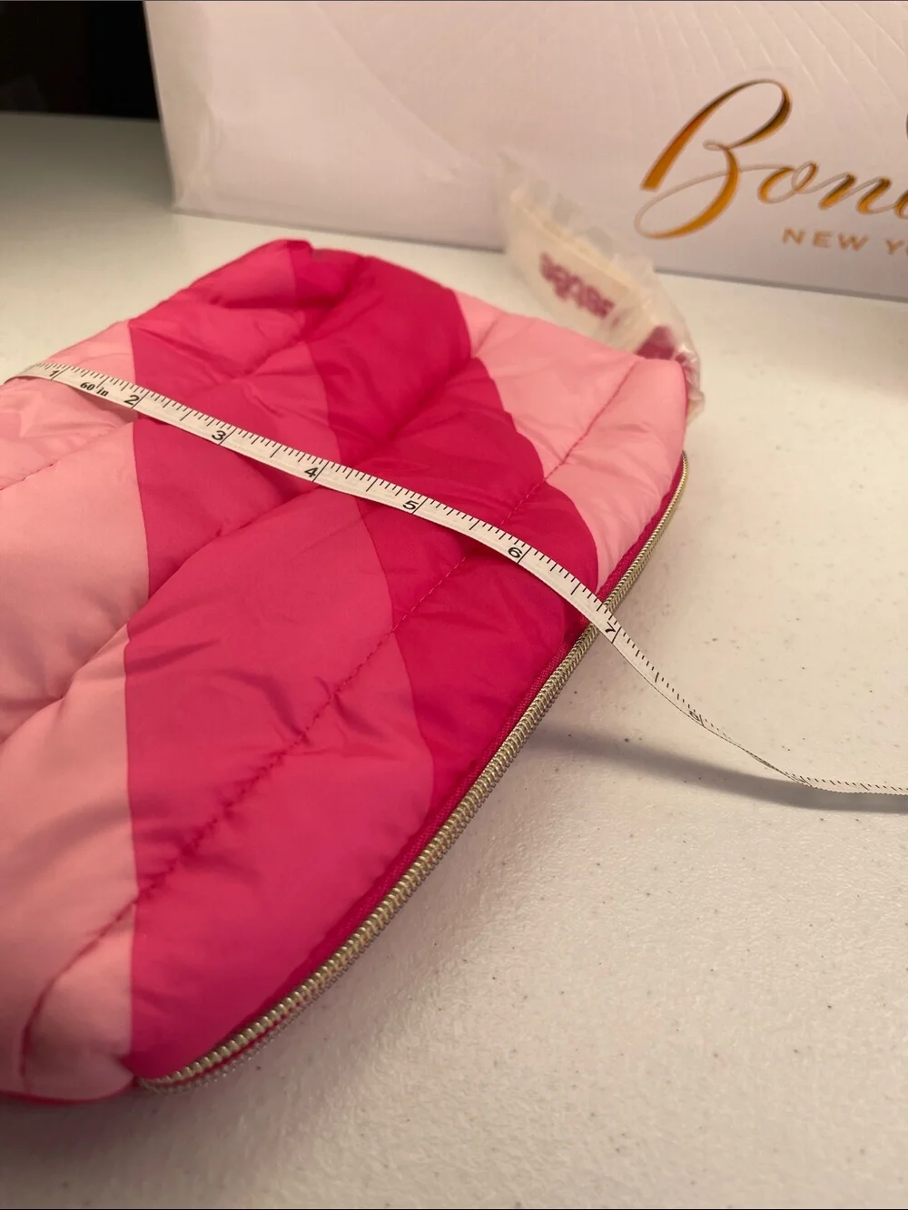 Estée Lauder Puffer stripe cosmetic bag Set of 3! NWT