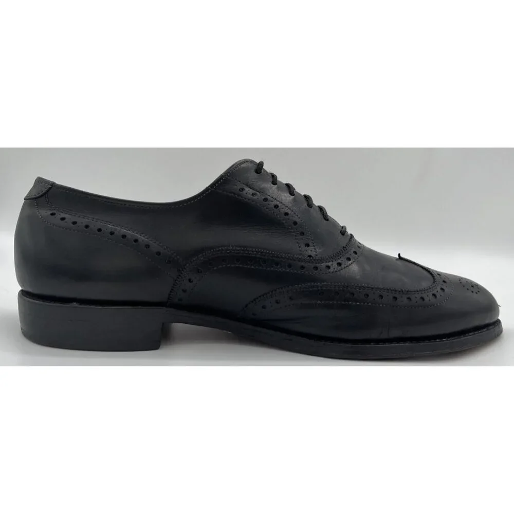 Allen Edmonds Chester Men Size 9.5 D Black Leather Wing Tip Oxford Dress Shoes