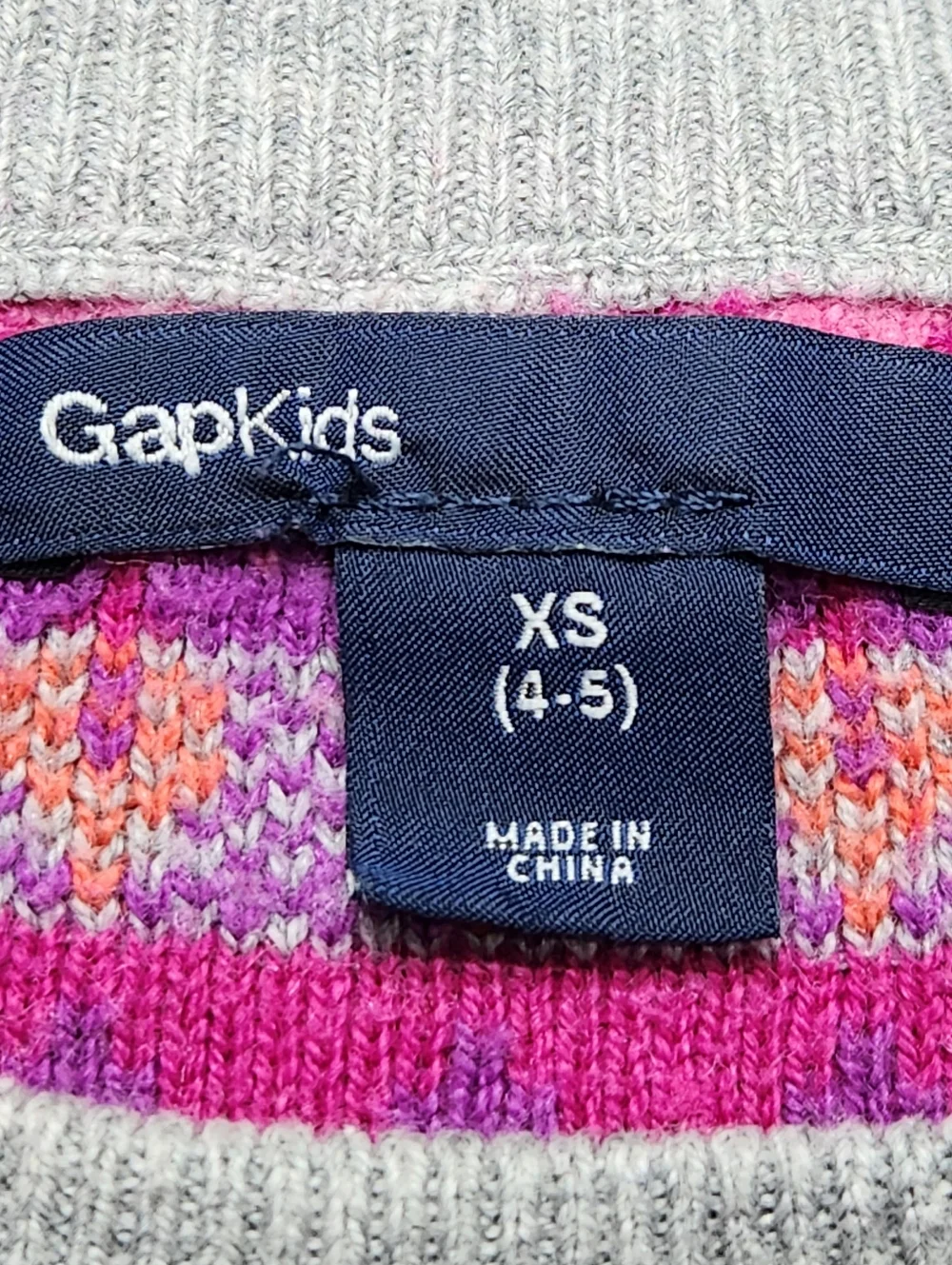 Gap Kids Fair‎ Isle Sweater Dress Girls XS 4 5 Pink Gray Knit