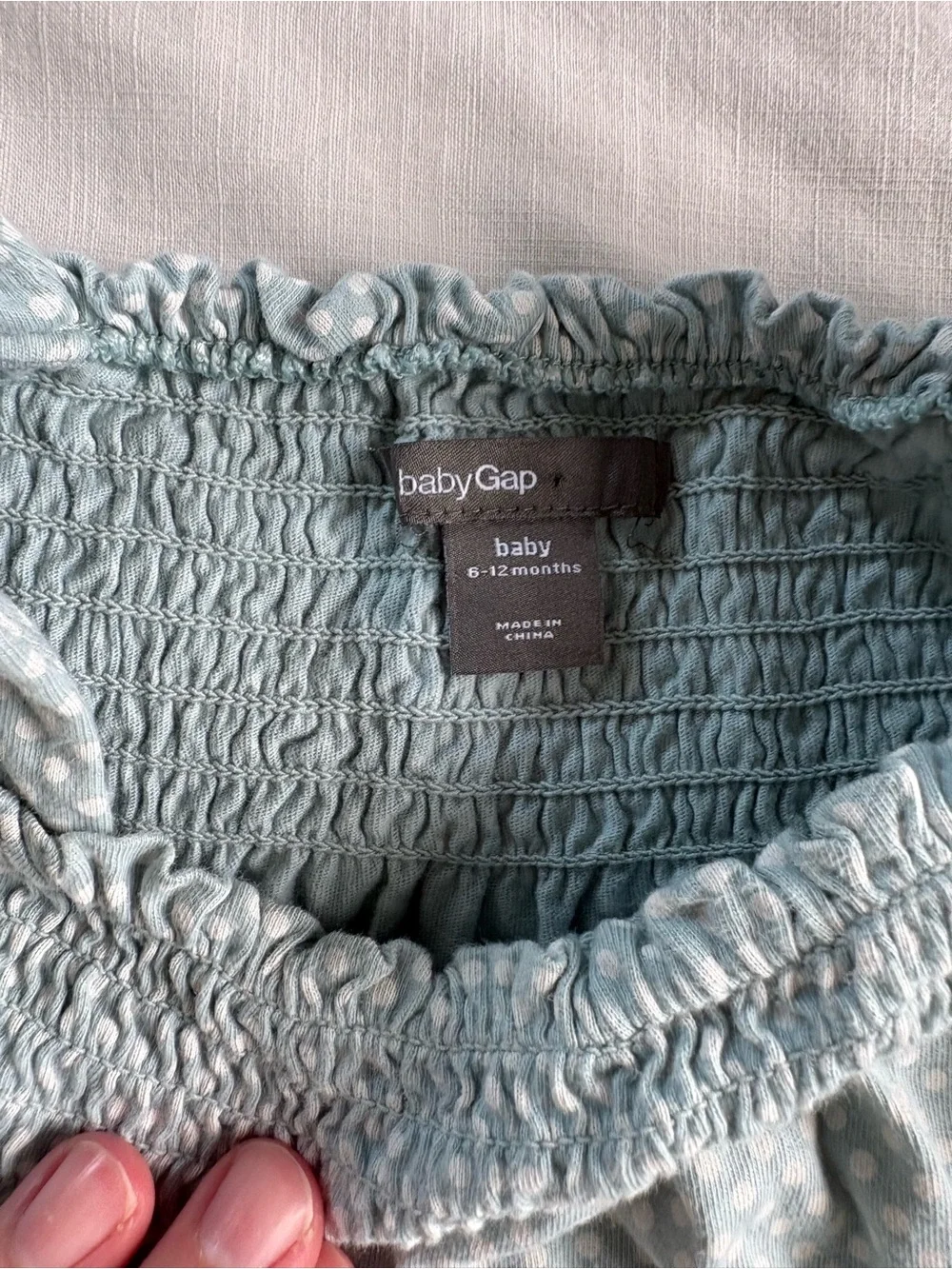 Baby gap light blue polka dot dress