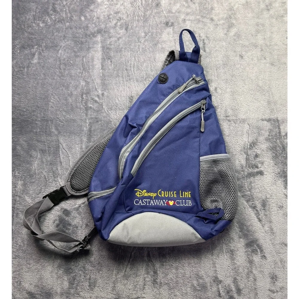 Disney Cruise Line Castaway Club Sling Backpack Navy Blue Crossbody Travel Bag‎