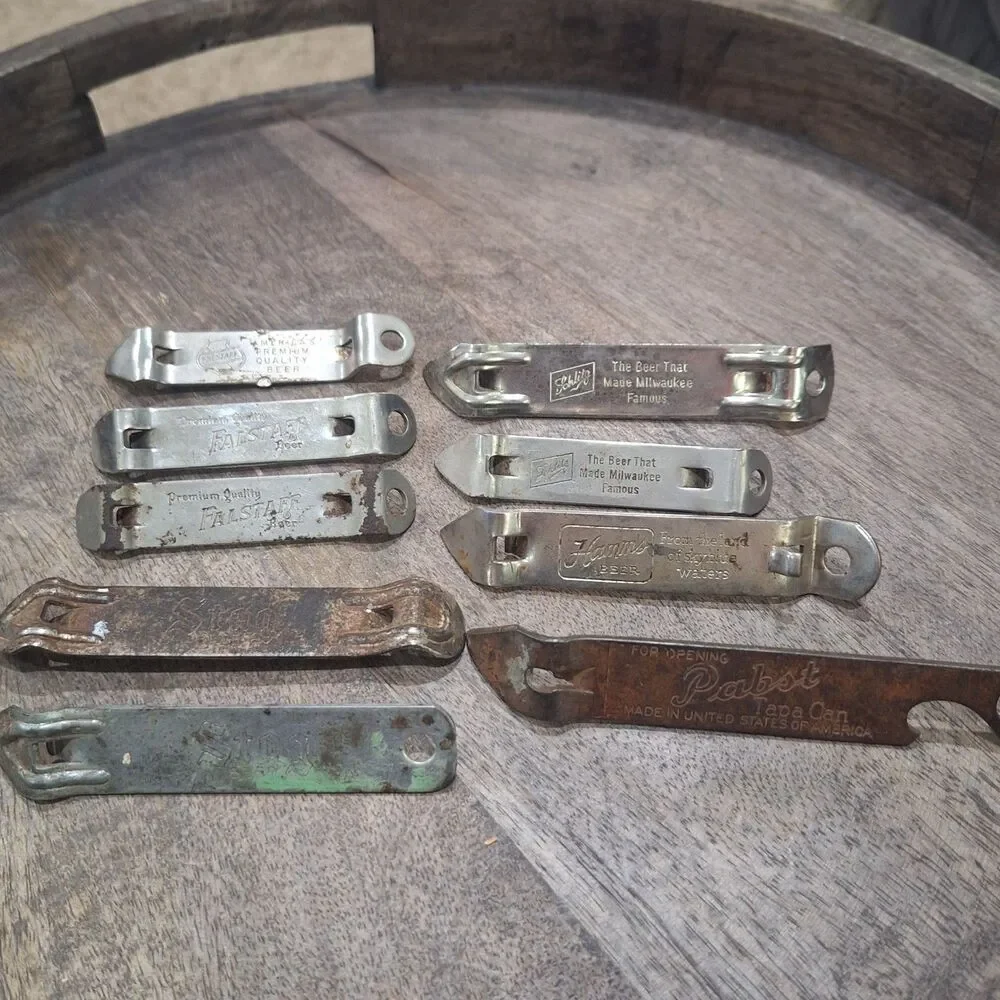 Vintage Metal Bottle Openers Beer Lot of 9 Stag, Falstaff, Pabst, Hamm, Schlitz