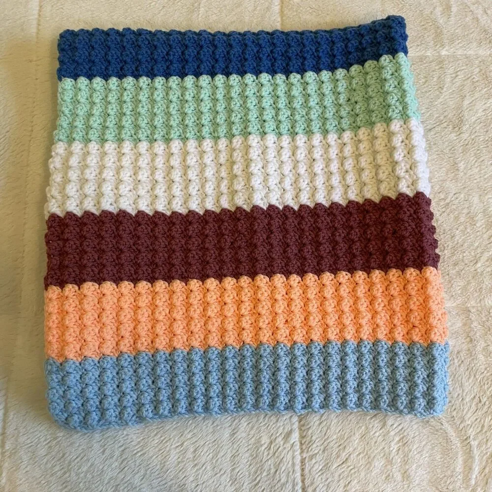 Handmade colorful blanket striped