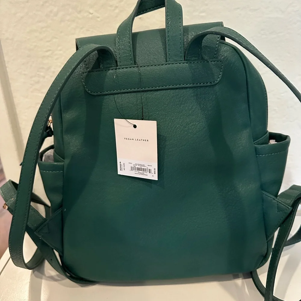 NWT Green Vegan Leather Backpack
