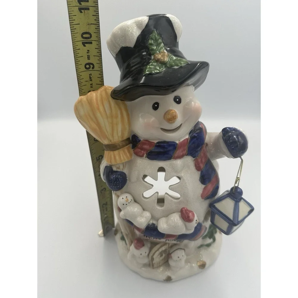 Home & Garden Party Snowman With Lantern Tea Light House Candle Holder Christmas