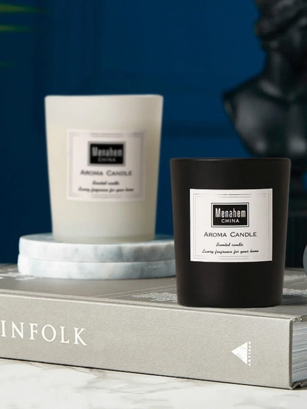 NEW Menahem Natural Soy Aroma Therapy Candle - Wild Bluebell