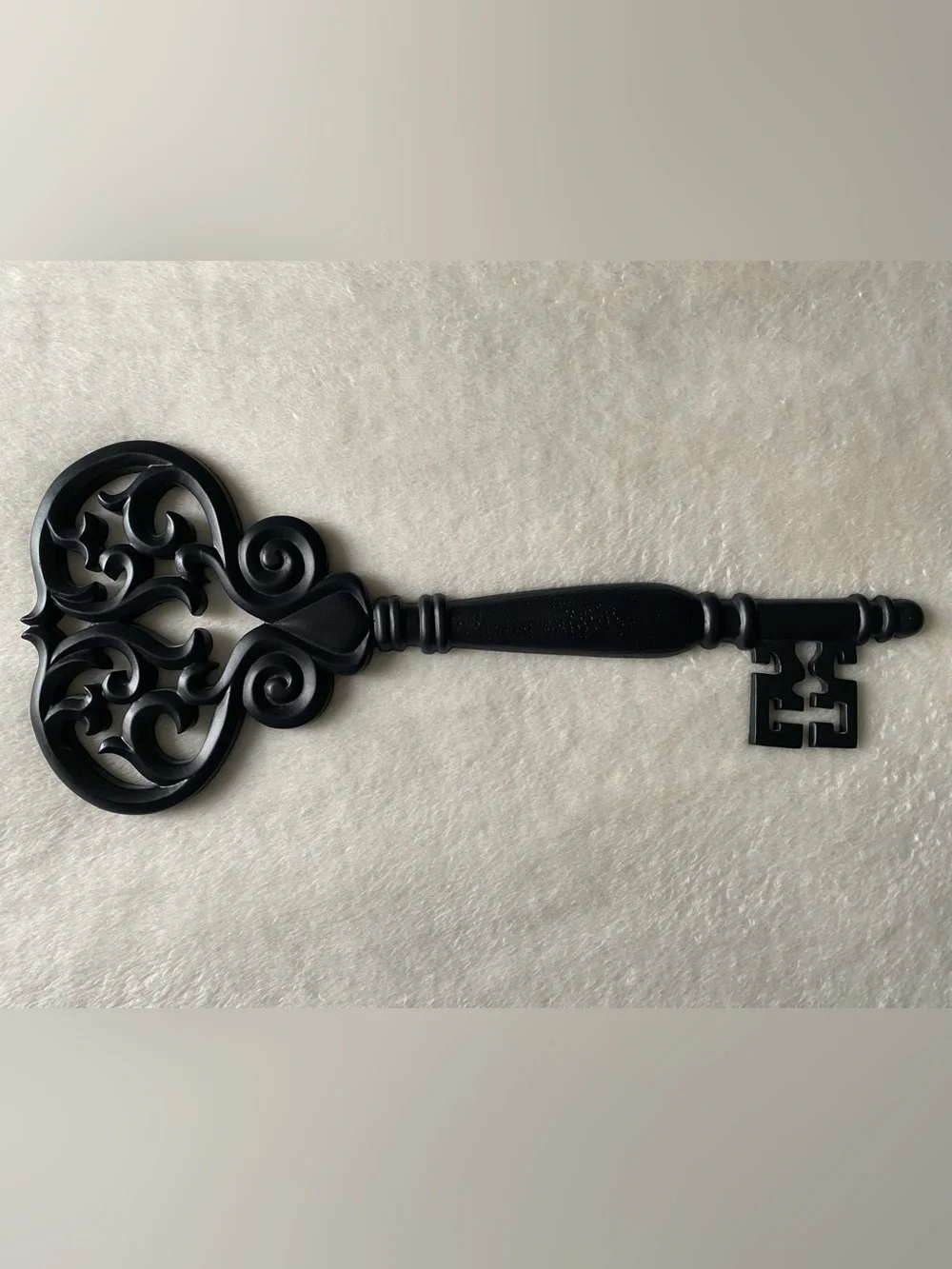 Key Wall Hanging Wood Art Black Ornate Decor