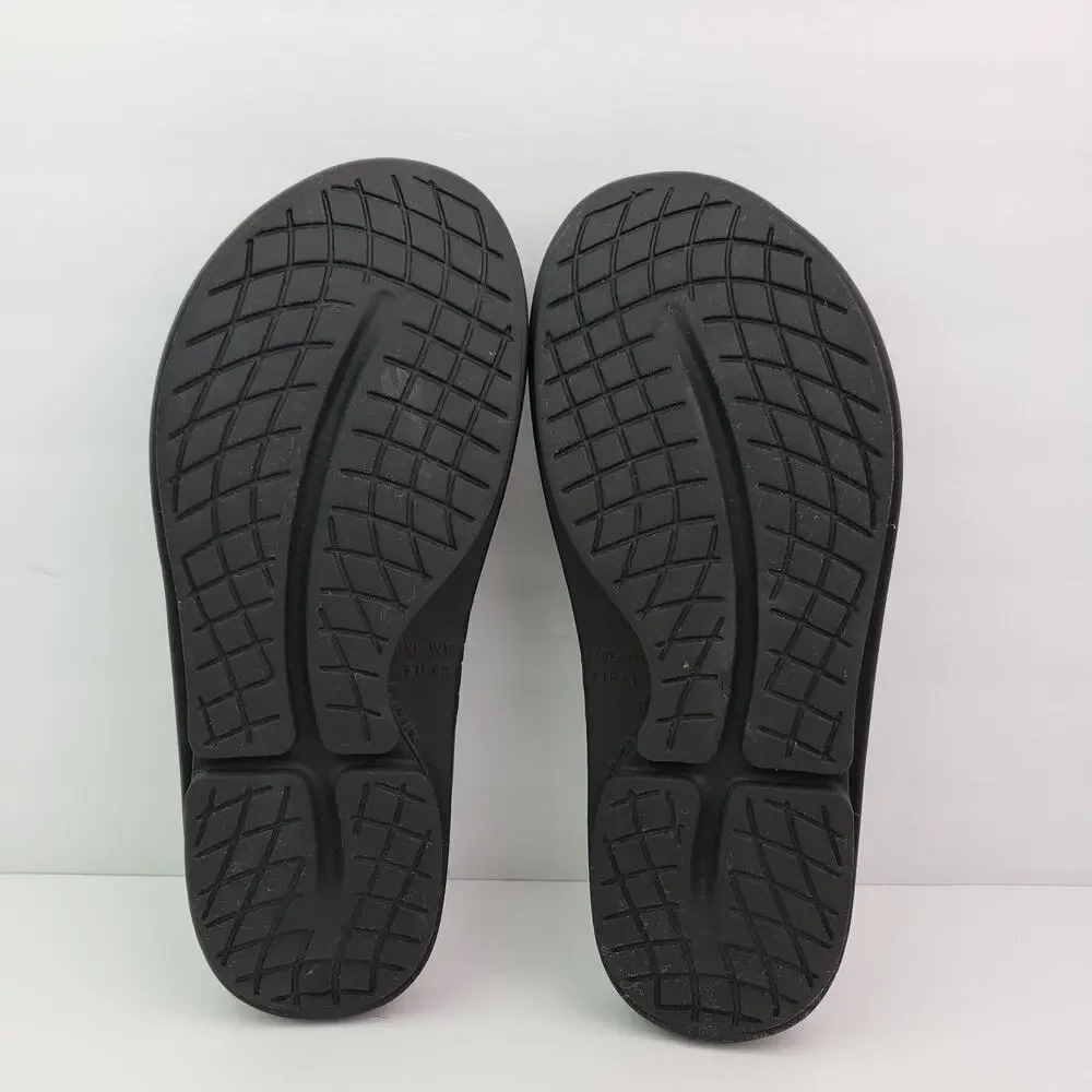 Oofos OOriginal Mens Size 10 Womens Sz 12 Black Recovery Thong Flip Flop Sandals