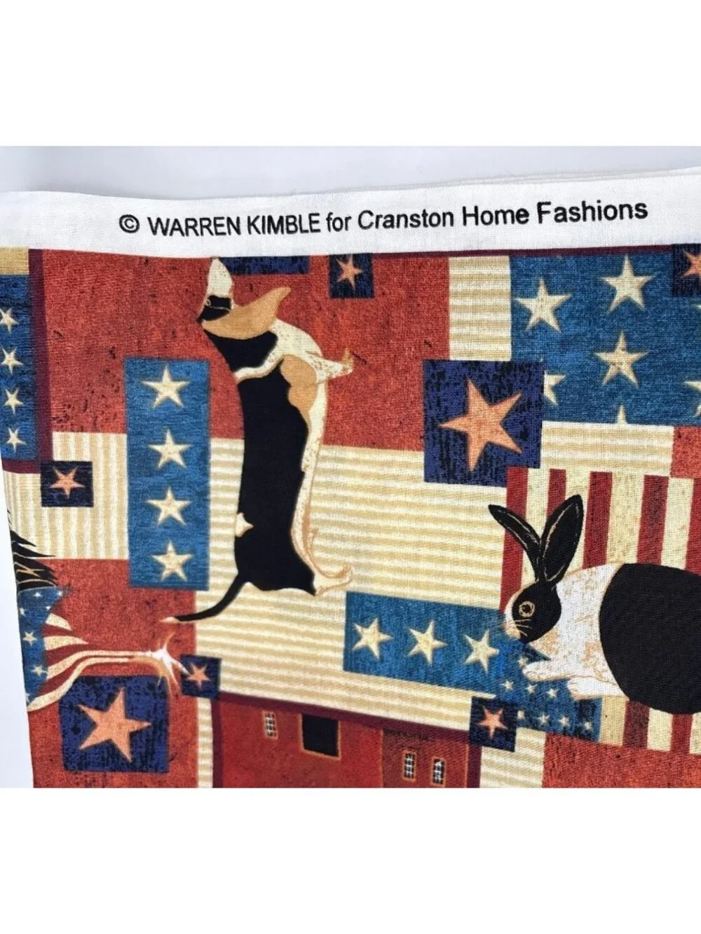 Warren Kimble Patriotic Animal Print Cotton Fabric 10