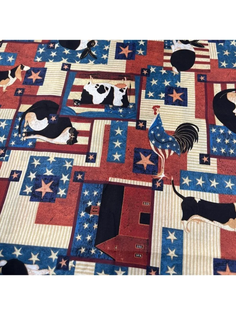Warren Kimble Patriotic Animal Print Cotton Fabric 10