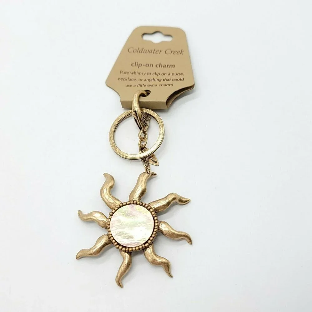 Coldwater Creek Clip On Charm Keychain Sun