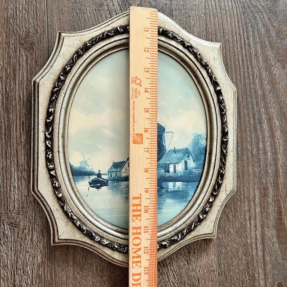 Elegant Gold Framed Windmill Art